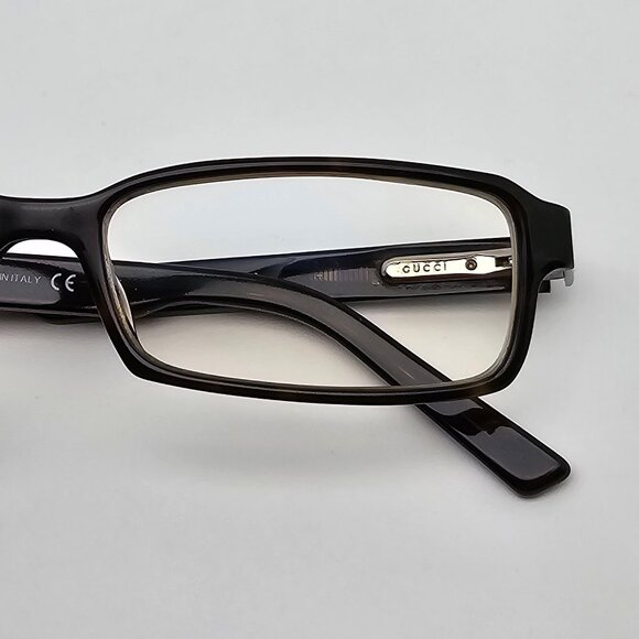 Gucci GG1574 086 Olive Amber Rectangular Eyeglasses Frame w Case Italy 53-15-140 - Picture 12 of 15